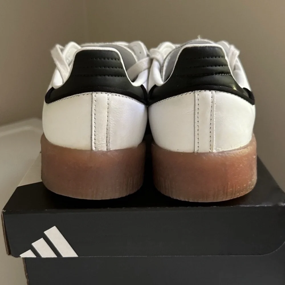 Adidas Samba White Black and Tan Sneakers Sz 9 - Picture 4 of 8